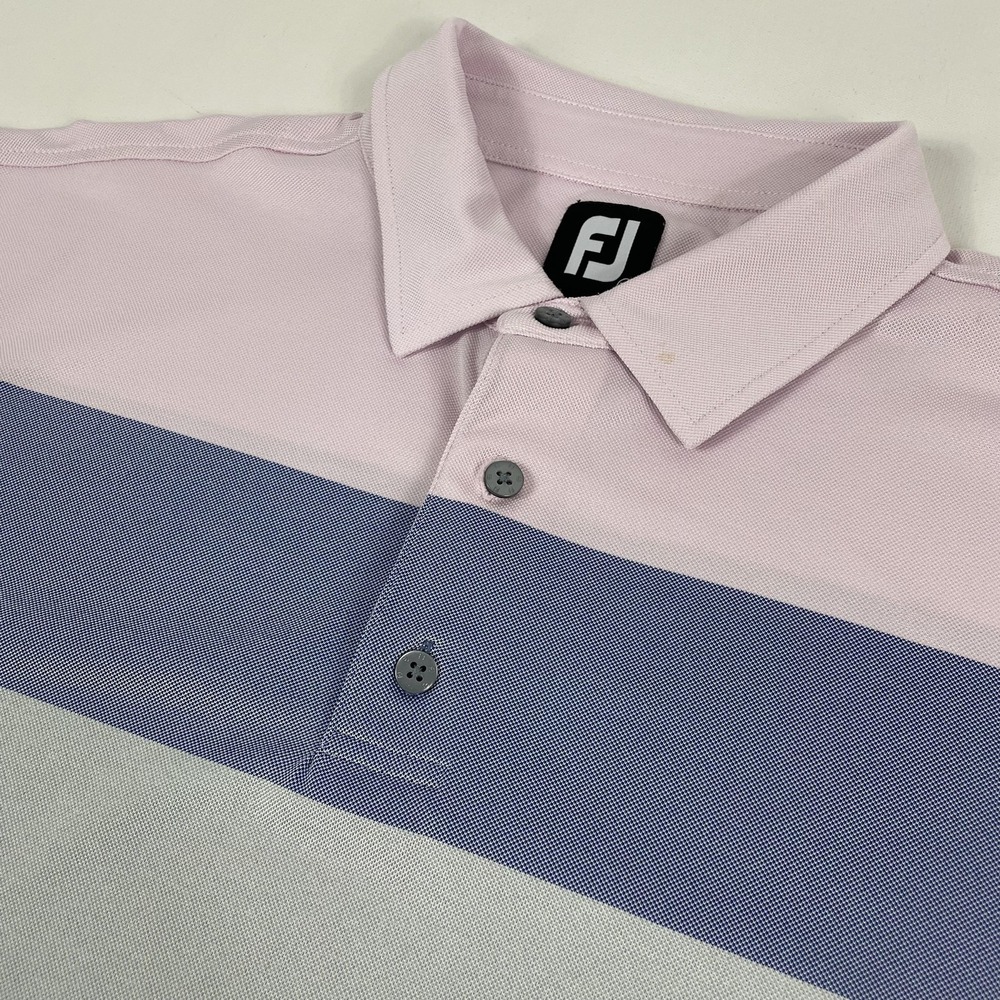 FootJoy Golf Polo Shirtβ Mens XL Pink Colorblock Queenstown Harbor Short Sleeve